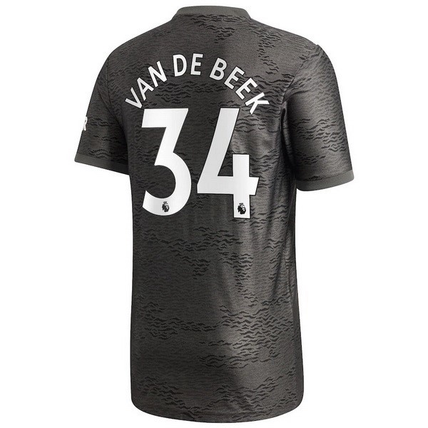 Camiseta Manchester United NO.34 Van De Beek Segunda Equipación 2020-2021 Negro